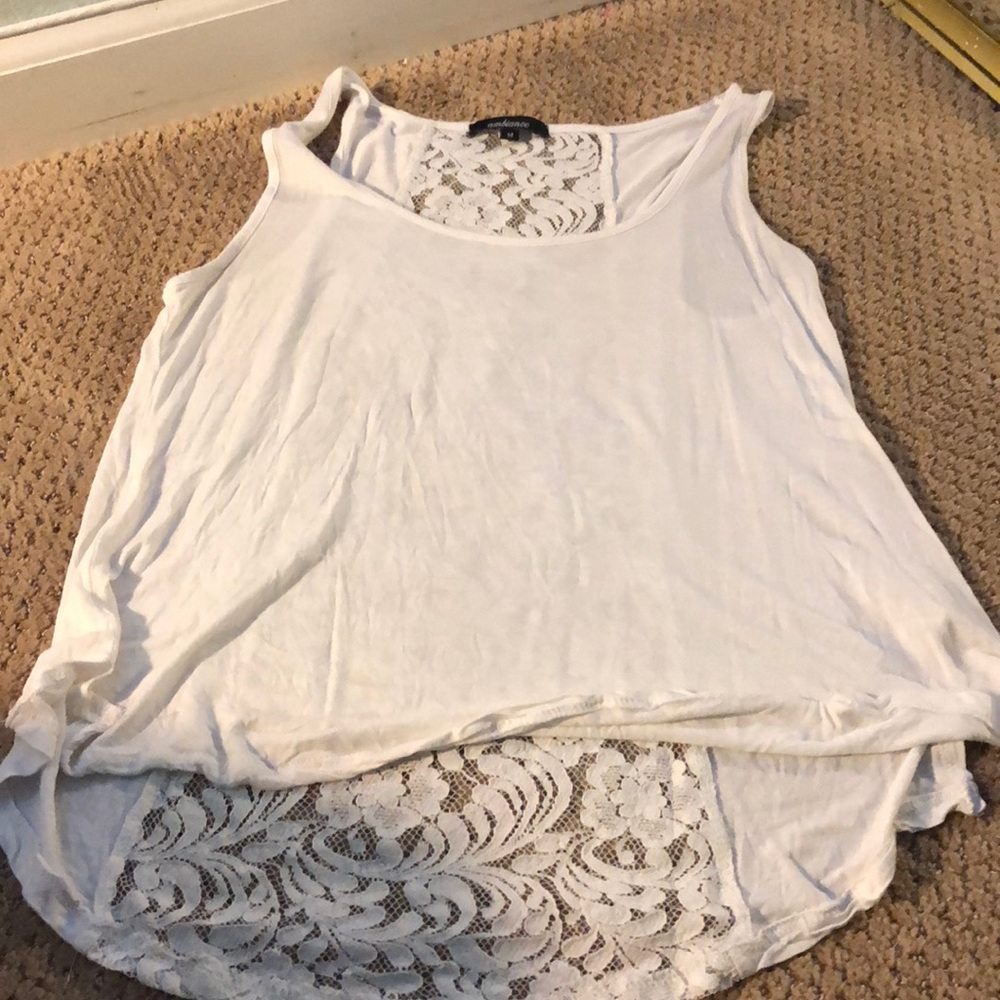 White Tank Top with lace in the Back